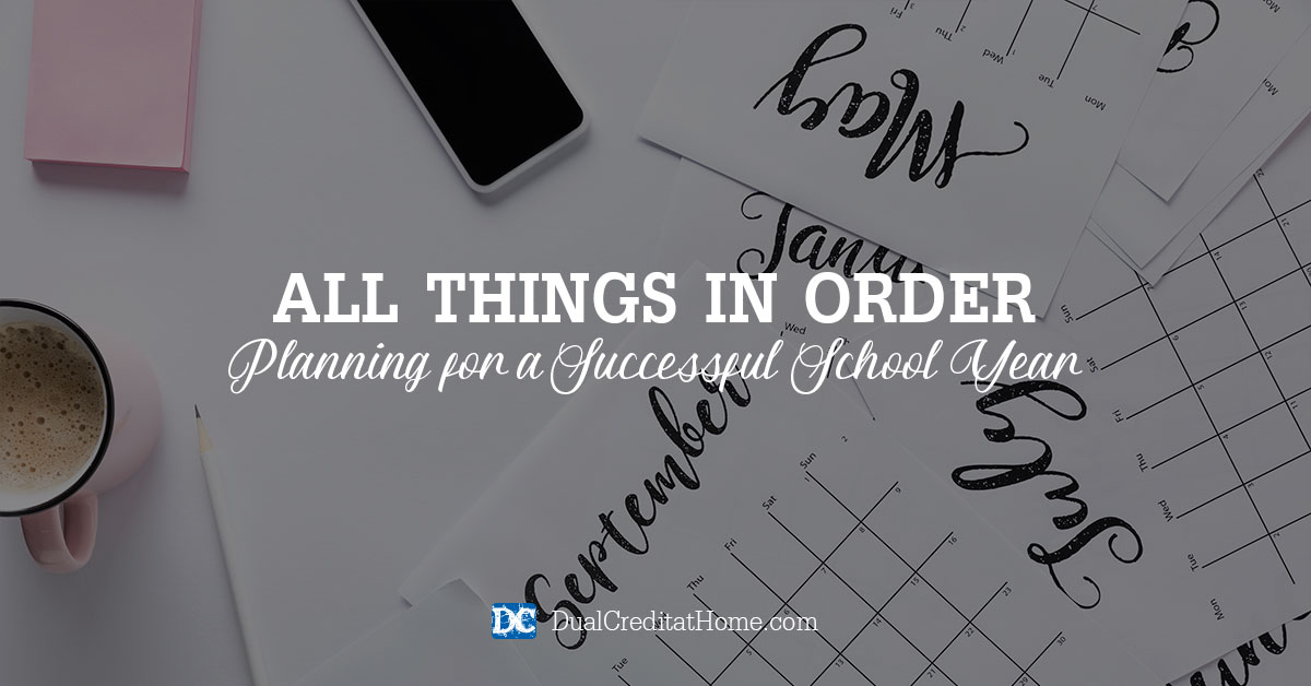 All Things In Order - Planning For A Successful Year